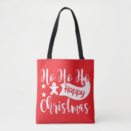 Bolsa Tote Feliz Natal Vermelho e Branca de Toalhas Festivas
