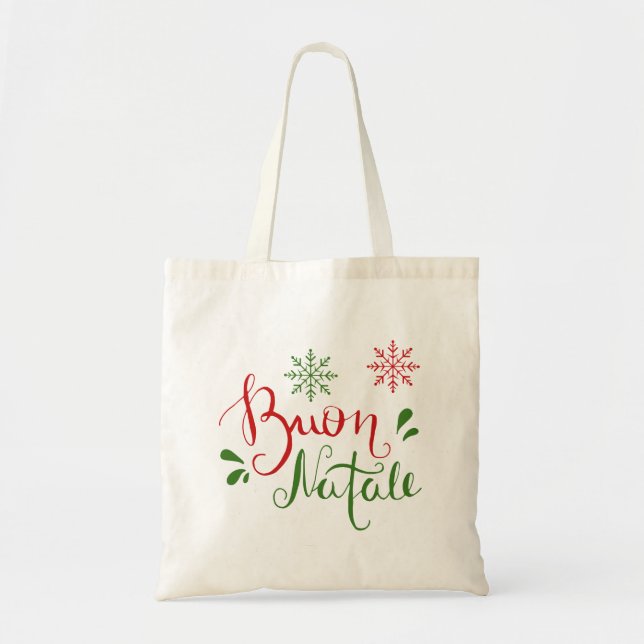 Bolsa Tote Feliz Natal Vermelho Italiano (Frente)