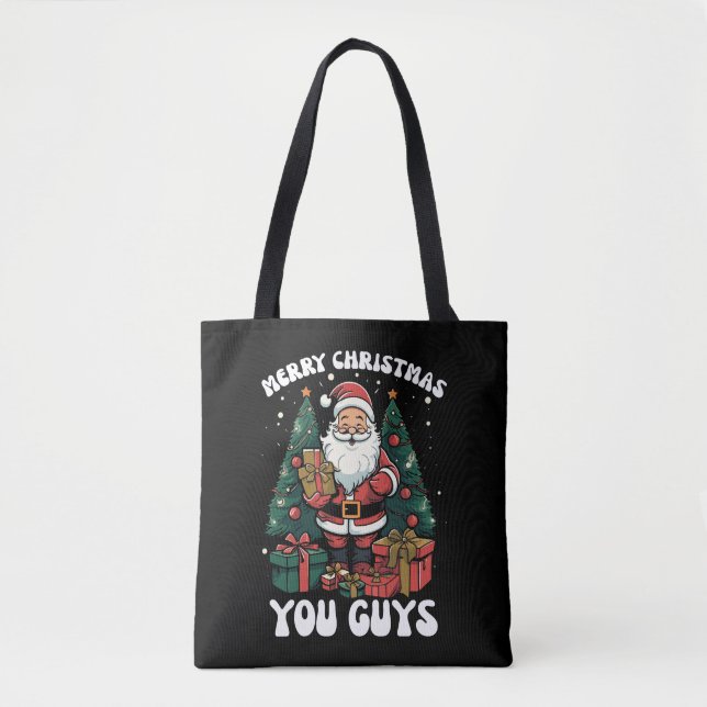 Bolsa Tote Feliz Natal Você Cara Papai Noel (Frente)