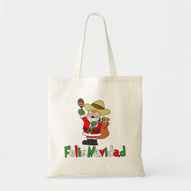 Bolsa Tote Feliz Navidad Papais noeis de Cartoons Sombrero Ma (Frente)