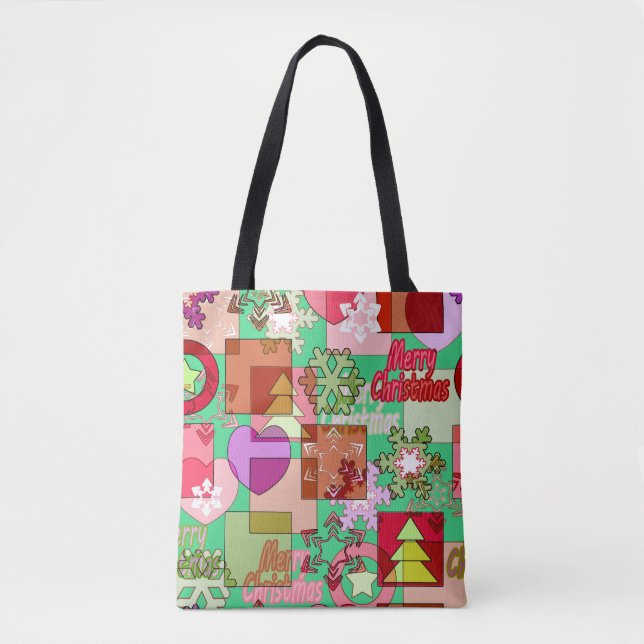 Bolsa Tote Feliz Neve de decoração de Natal (Frente)