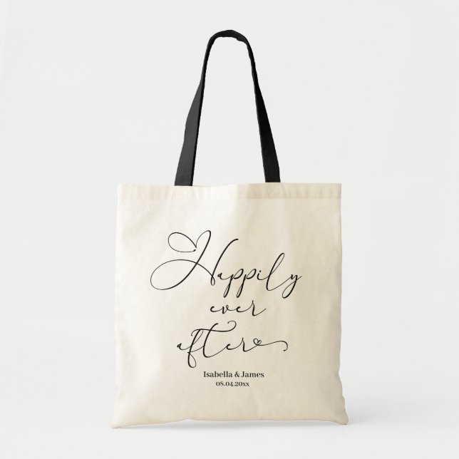 Bolsa Tote Feliz Nunca Depois Do Casamento Personalizado Bem- (Frente)