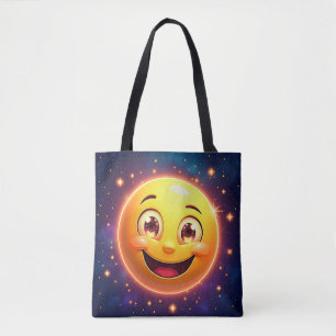 Bolsa Tote Feliz Olhos Cósmicos Emoji