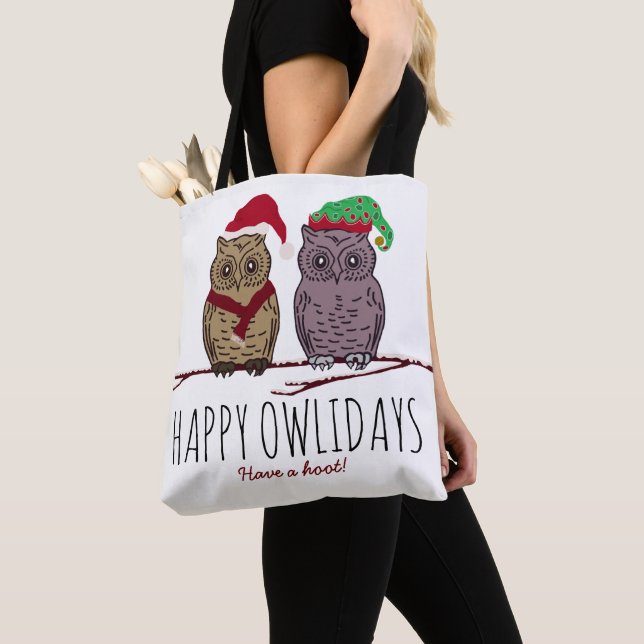 Bolsa Tote Feliz Owlidays, Festivo (Close Up)