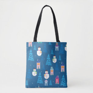 Bolsa Tote Feliz Padrão de Natal
