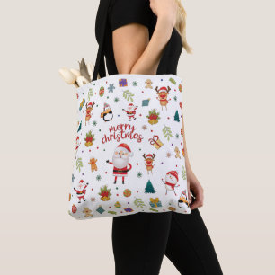 Bolsa Tote Feliz Padrão de Natal
