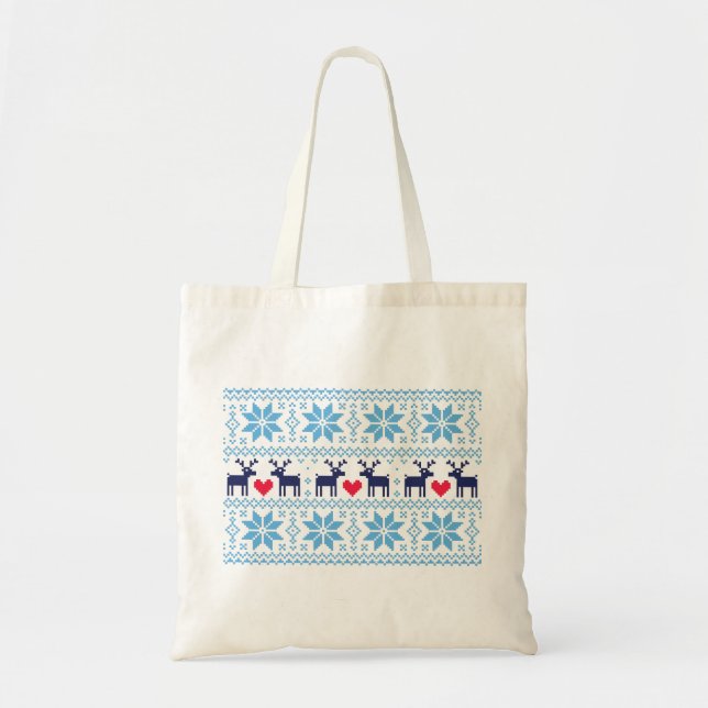 Bolsa Tote Feliz padrão de Natal 2 (Frente)