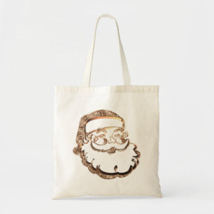 Bolsa Tote Feliz Pai Natal Dourado do Pai Natal