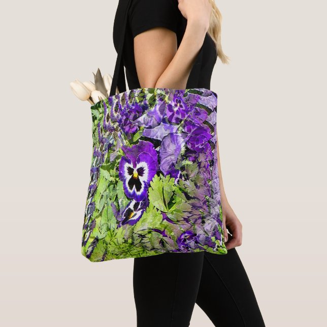 Bolsa Tote Feliz Pansies... (Close Up)