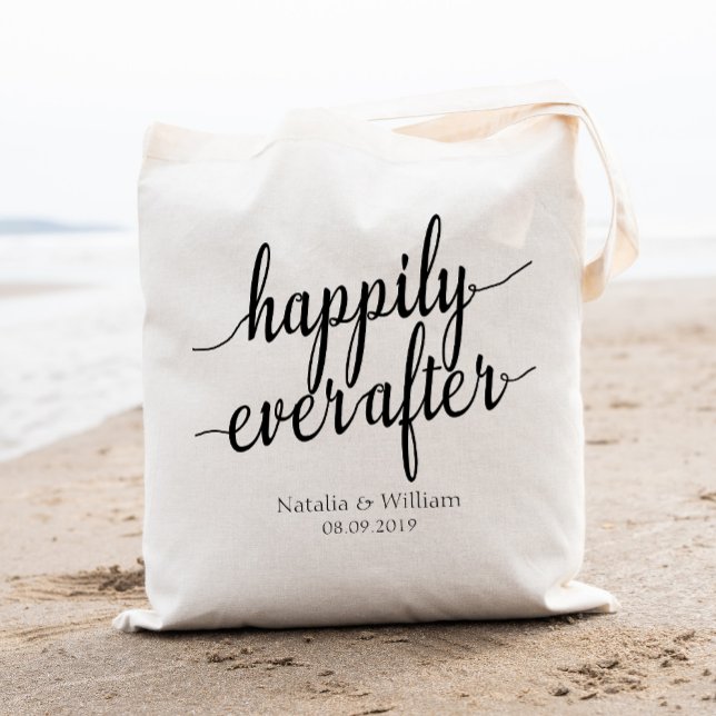 Bolsa Tote Feliz para sempre, depois do casamento personaliza (Criador carregado)