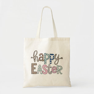 Bolsa Tote Feliz Páscoa Coelhinho Floral Fofo Leopardo da Pri