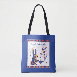 Bolsa Tote Feliz Páscoa Fofa Personalizada adicione seu texto