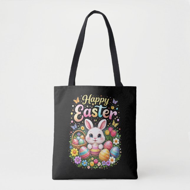 Bolsa Tote Feliz Páscoa Pequeno Coelho (Frente)