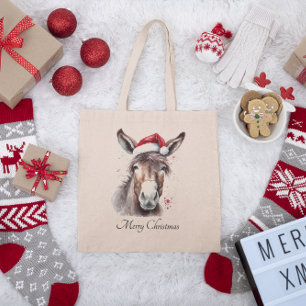 Bolsa Tote Feliz Pequeno Cachorro de Natal, personalizado