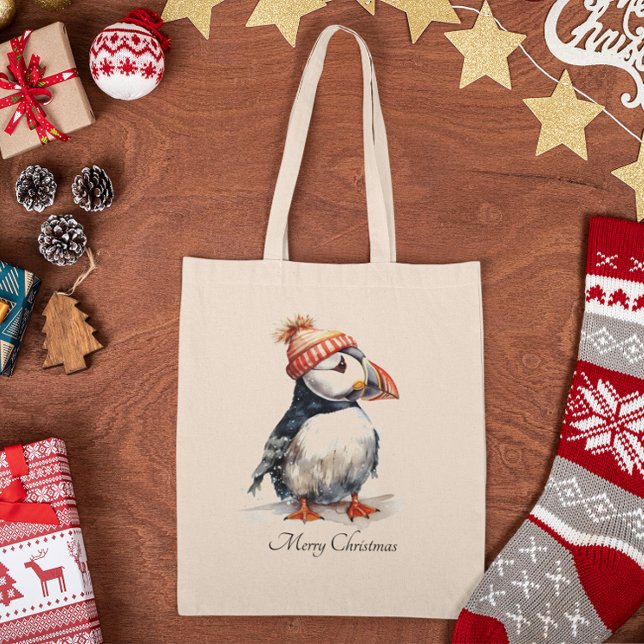 Bolsa Tote Feliz Puffin, personalizado (Criador carregado)