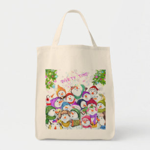 Bolsa Tote Feliz Snowmans Feliz Festa de Natal Desenho Divert