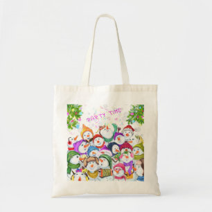 Bolsa Tote Feliz Snowmans Feliz Festa de Natal Engraçado Des