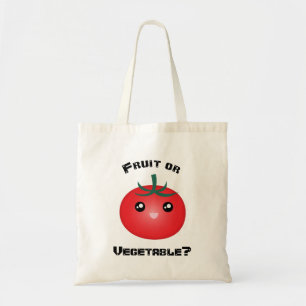 Bolsa Tote Feliz sorriso Fruta de tomate Vegetal Kawaii