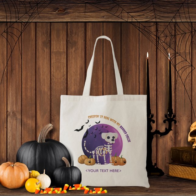 Bolsa Tote Feliz truque de Halloween ou trate ToteCandy Bag (Trick or Treat OR show up to the Halloween party in style. Represent your favorite dog breed!!)