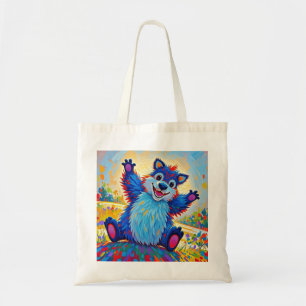 Bolsa Tote Feliz urso engraçado, Abstrato bonitinho, arte ani