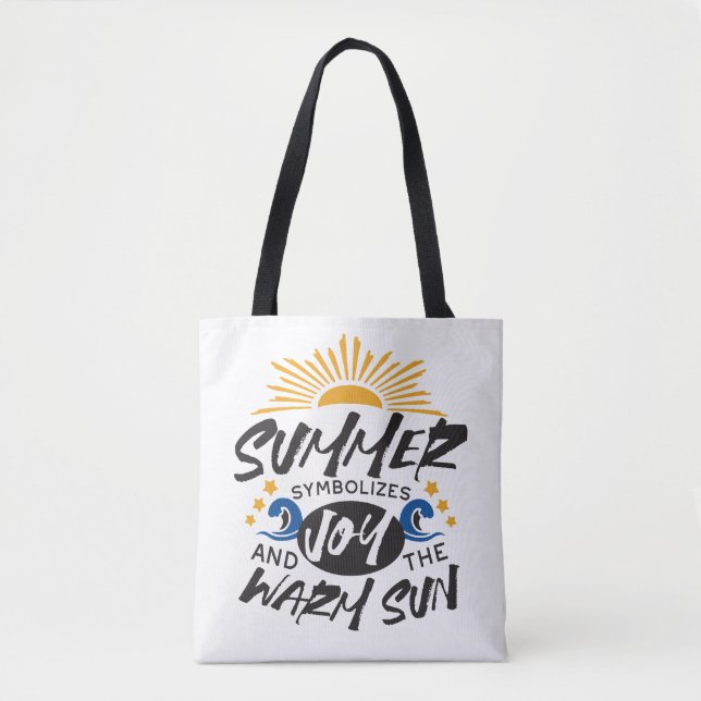 Bolsa Tote Feliz Verão - Citação Quente do Sol (Frente)