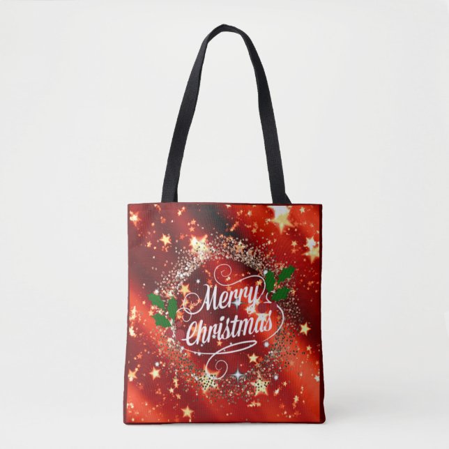 Bolsa Tote Felizes cristãs, brilho e brilho, (Frente)
