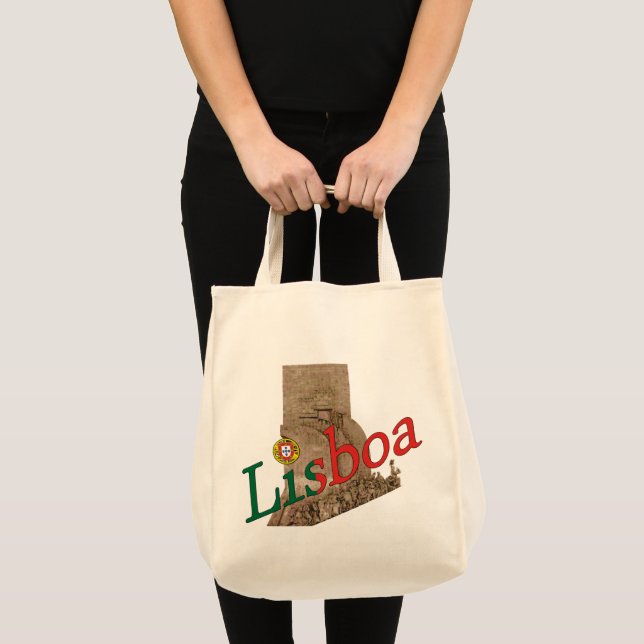 Bolsa Tote Felizes feriados em Lisboa Portugal (Frente (produto))