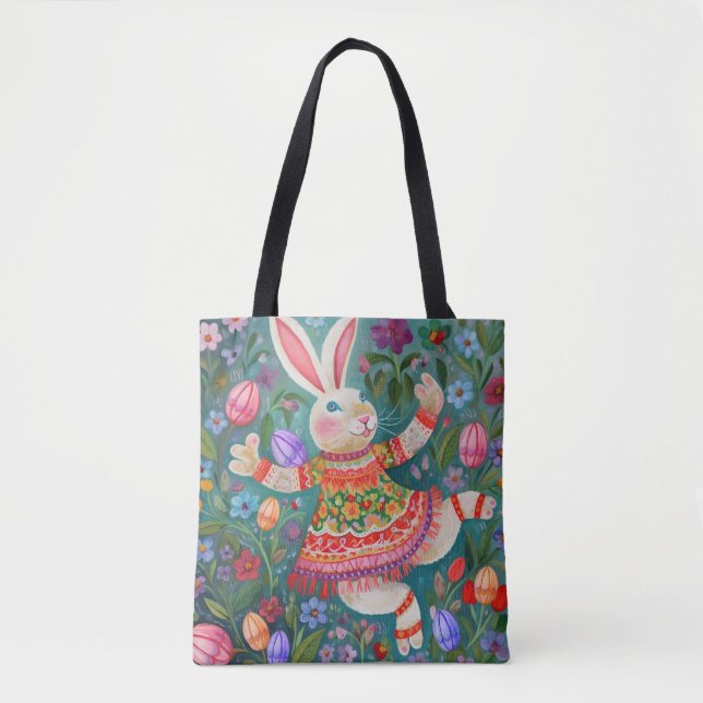 Bolsa Tote Felz pascoa Bunny Dance (Frente)