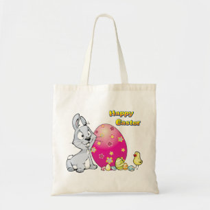 Bolsa Tote Felz pascoa Bunny e Pintinho de Bebê