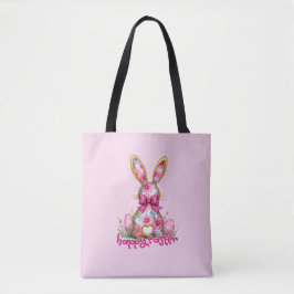 Bolsa Tote Felz pascoa Floral Bunny Floral Bunny