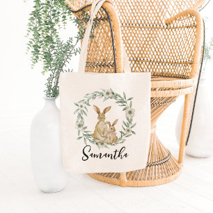 Bolsa Tote Felz pascoa Personalizado De Caça De Ovos De Coelh