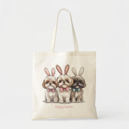 Bolsa Tote Felz pascoa Shih Tzu Dogs