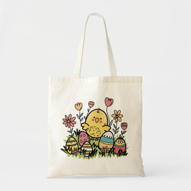 Bolsa Tote Felz pascoa Tote Bag: Celebre o Primavera no estil (Frente)