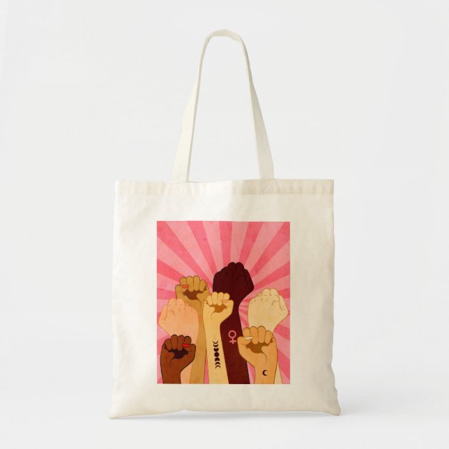 Bolsa Tote Female hands with fist raised up (Frente)