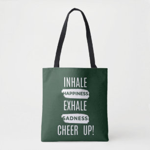 BOLSA TOTE FEMININA INSPIRAÇÃO INALE E EXALE ALEGR