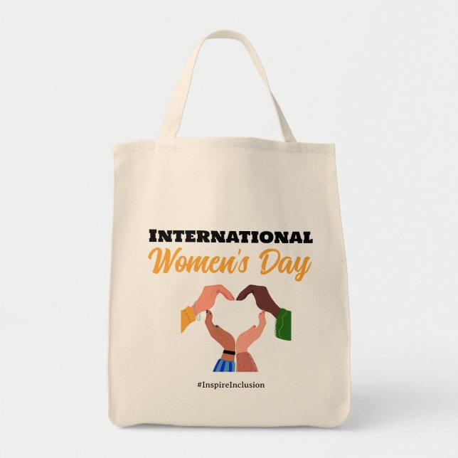 Bolsa Tote Feminista da inclusão no Dia Internacional da Mulh (Frente)