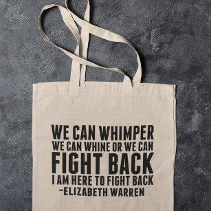 Bolsa Tote Feminista luta contra Elizabeth Warren citação