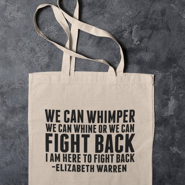 Bolsa Tote Feminista luta contra Elizabeth Warren citação (Criador carregado)