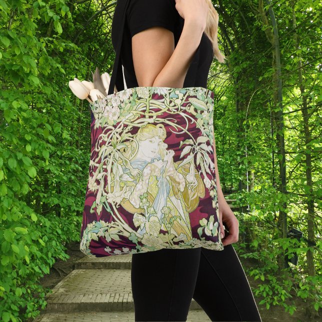 Bolsa Tote Femme à marguerite - Mucha daisy têxtil repro (Criador carregado)