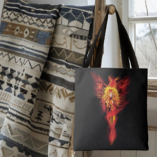 Bolsa Tote Fênix Feminina Fantasia Vermelha Fogueira Preta