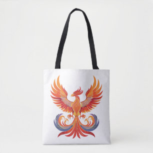 Bolsa Tote Fênix mitológica fantástica brilhante