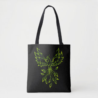 Bolsa Tote Fênix Verde Nasce em Preto