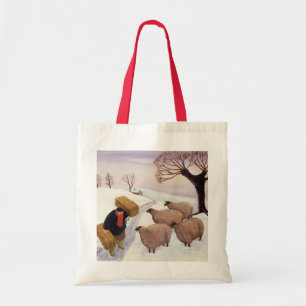 Bolsa Tote Feno do carregando aos carneiros no inverno