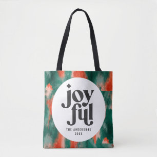 Bolsa Tote feriado abstrato verde e vermelho