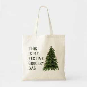 Bolsa Tote Feriado de Árvore de Natal Merry Personalizado