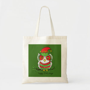 Bolsa Tote Feriado de Natal da Coruja Engraçado