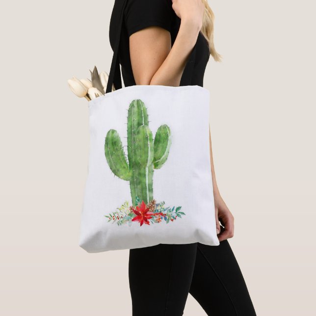 Bolsa Tote Feriado de Natal Rustic Desert Cactus (Close Up)