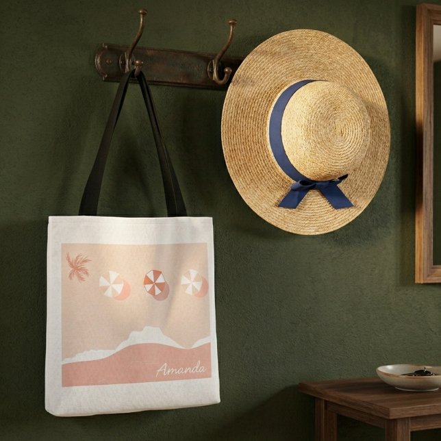 Bolsa Tote Feriado de Verão no mar de praia personalizado (Criador carregado)