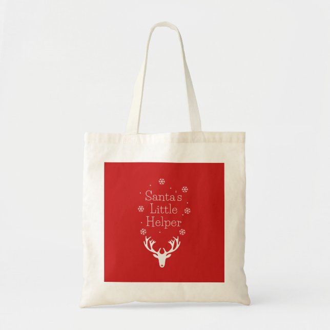 Bolsa Tote Feriado, Feliz Natal, Papais noeis Auxiliares (Frente)