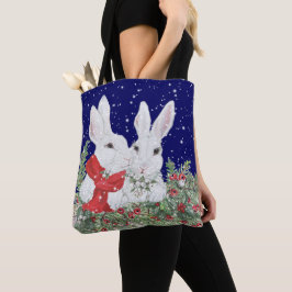 Bolsa Tote Feriado Feriado Fresco de Coelho de Natal
